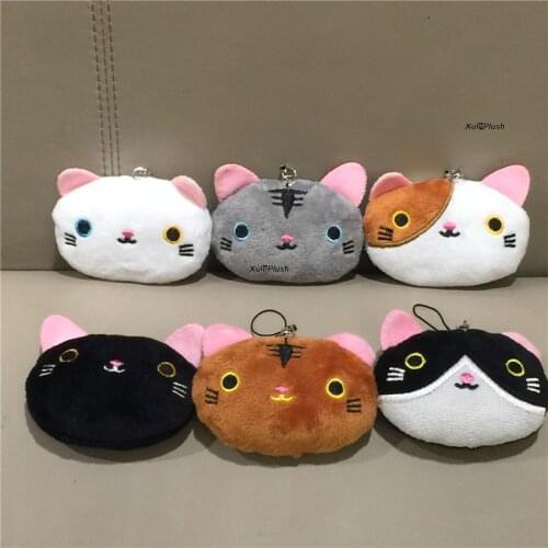 1Piece Random Color , Little Cute 6CM Cat Plush TOY , Key Pendant Chain Stuffed Animal Gift DOLL