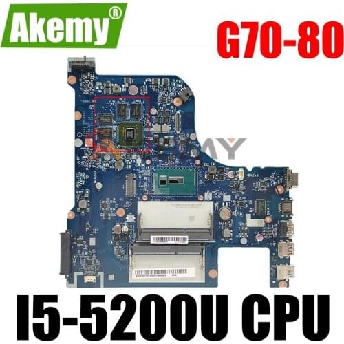 Laptop motherboard For LENOVO Ideapad G70-80 I5-5200U Mainboard AILG1 NM-A331 N15S-GT-S-A2
