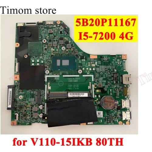 MB W 80TH WIN I5 7200 UMA 4G NFP for V110-15IKB Lenovo Laptop Integrated Mainboards 15277-2N Fully Tested DDR4 FRU PN 5B20P11167