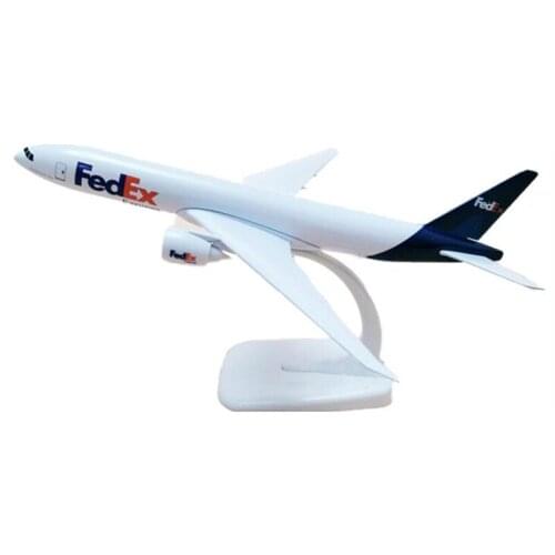 20cm FedEx Cargo Logistics Boeing B777 Aircraft Model Decoration Souvenir Airplane Diecast Model Toy for Kids Gifts Collection