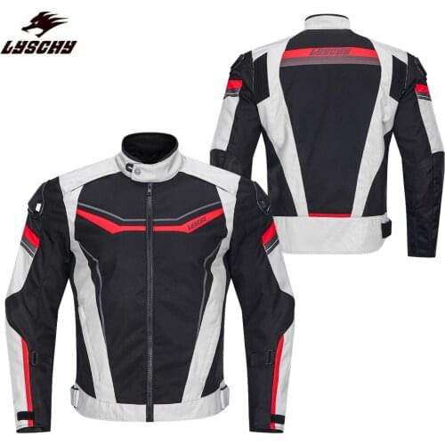 LYSCHY Men Motorcycle Jacket Jersey Waterproof 4 Seasons Rally Suit Riding Anti-fall Motorbike Jacket Cycling Breathable Jacket