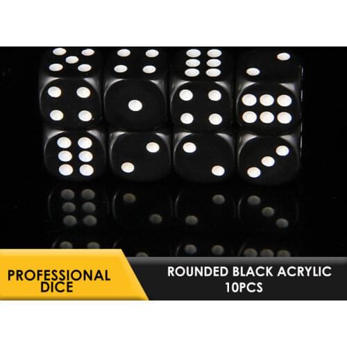 10pcs Black Dice Set Dices Rolling Dice Plastic Gaming 12mm Parties Board Game Six Sided Party Club Bar Entertainment Gaming