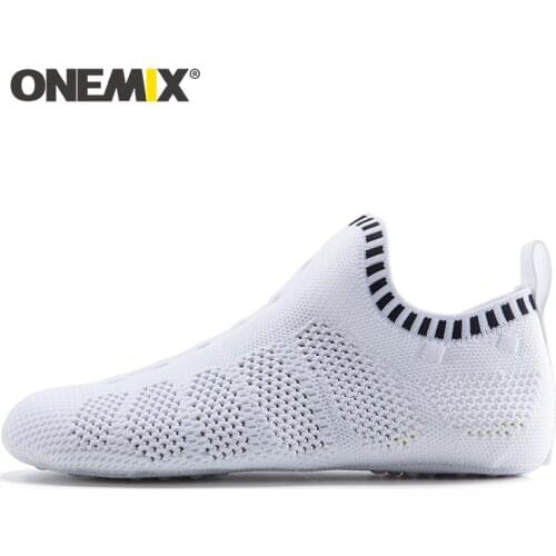 ONEMIX Women Multifunction Striped Socks Men Casual Indoor Slippers Breathable Mesh Quick Dry Light Yoga Shoes 2019 Off White