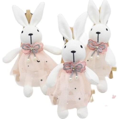 Wholesale 20pcs/lot 20cm Pink skirt Rabbit Plush Toy Small pendant bag accessories keychain Stuffed pig doll