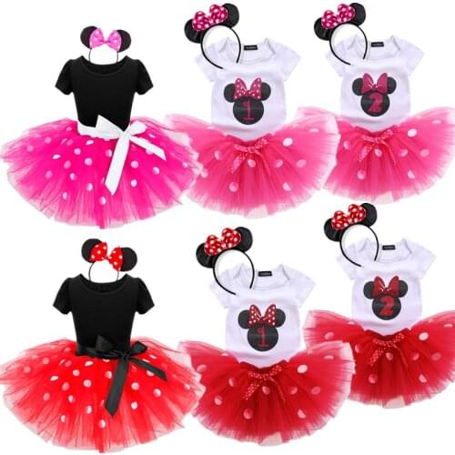 1 2 Years Infantil Baby Girls Birthday Costume Number 1 2 Pattern Clothes Newborn 1st 2st Christening Gown Clothing