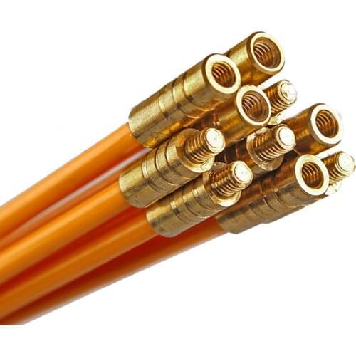 Practical 10pcs/set 33cm Orange Fiberglass Wire Cable Running Rods Fish Pulling Wire Holder Kit Electrical Wires with Hooks