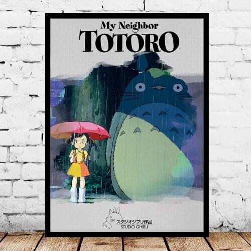 Prints Home Decor Painting Nordic Style Totoro Anime Pictures Wall Art Modular Canvas Watercolor Poster For Bedside Background