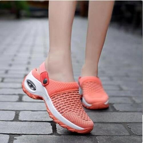 2021 New Women Shoes Casual Increase Cushion Sandals Non-slip Platform Sandal For Women Breathable Mesh Outdoor Walking Slippers