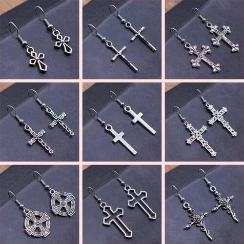 1 Pairs stub earring Openwork Cross Religion earrings for women hoop earrings earrings for girls earrings stud