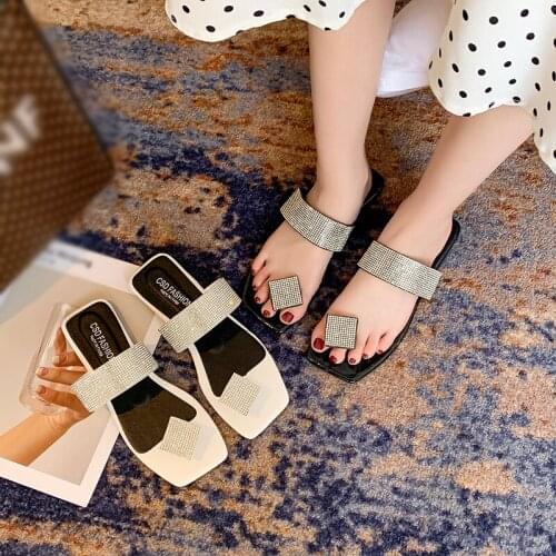 Slippers for Women with Sequins, Fashionable Casual Summer Slide Sandals