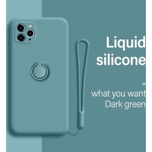 Case For iPhone 12 Pro Case Silicone With Ring Holder Magnetic Cover For iPhone 11 Pro XR Max X XS Max 8 Plus SE 2020 Case Cover