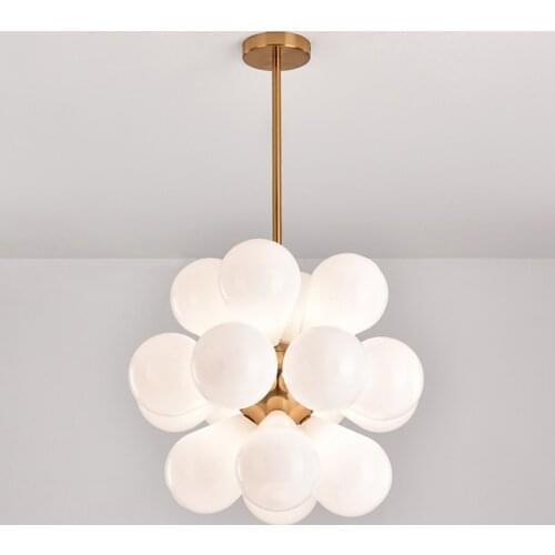 Modern Glass Ball Led Chandeliers Lighting Living Room Decor Led Pendant Chandelier Lights Bedroom Hanging Lamp Bar Luminaire