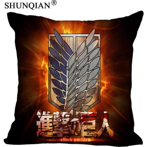 Hot Sale Custom Attack on Titan logo Pillowcase 40x40cm 45x45cm 60x60cm(Two Sides) dakimakura Home Hot Pillow Cases