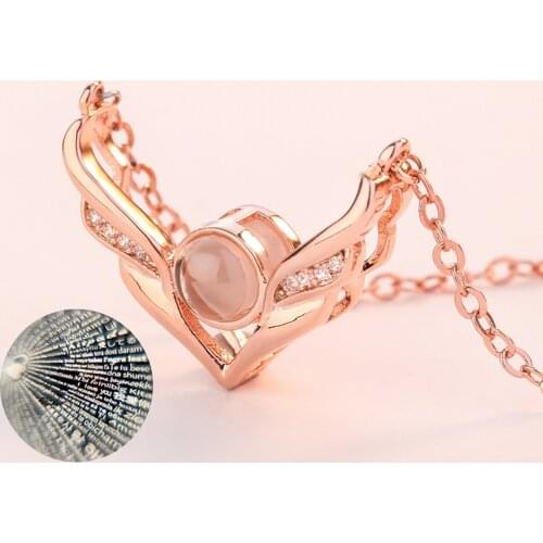 Ladies Necklace New 100 Languages I Love You Projection Necklace Douyin Same Projection Necklace Valentine Gift бижутерия #40