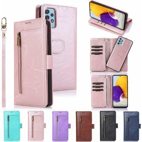 1pcs Zipper Multifunctional 9 Cards Holder Wallet Leather Case For Huawei P40 P30 P20 Mate 30 Pro Lite