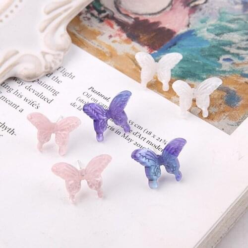 10pcs Japan Acetate Stud Earrings for Women Fashion Fairy Butterfly Needle Sweet Earrings Diy Jewelry Accessories 1.5