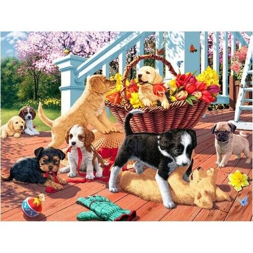 14/16/18/27/28 Cute Puppy, Animal, Pet Art Needlework 14CT Canvas Unprinted Handmade Embroidery DMC Cross Stitch Kits DIY