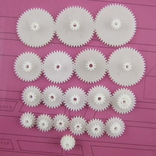 19 Kinds Double-layer Plastic Gear Kit, 0.5 Modulus, DIY Reduction Gears, Stacked Teeth, for Toy Robot Motor Accessories