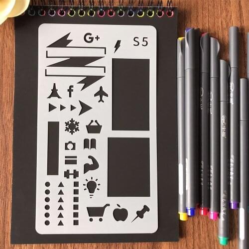 36pcs Drawing Stencils Kit PET Material Reusable Painting Template for DIY Craft Scrapbooking Decoration Wood Burner Pen Tool