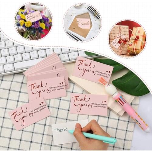 500Pcs/roll Or 50 PCSThank You Sticker Pink Label Sealing Packaging Card Gift Party Seal Decor