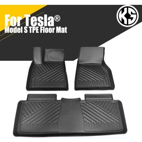Car Floor Mats for Tesla Model S TPE Rubber Waterproof Non-Slip Fully Surrounded Refit Car Accessories Left Right Hand Drive