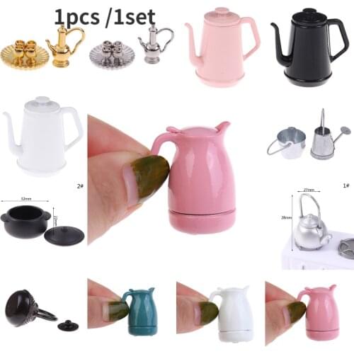 1pcs/1set 1/12 Scale Doll House Miniature Tea Set Teapot Cup And Saucer Set Doll House Furniture Miniature Dining Ware Toy