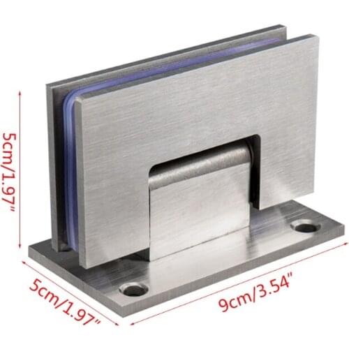 K1KA 90 Degree Shower Door Brushed Stainless Steel Hinge Clamp Wall Bracket for Bathroom 8-12mm Thick Glass Door Replacement