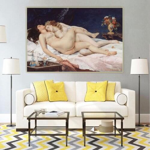 Citon Gustave Courbet《The Sleepers》Canvas Oil Painting Artwork Poster Picture Backdrop Wall Decor Home Living room Decoration