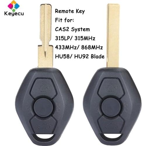 KEYECU KYDZ Remote Key With 3 Buttons 315LP 315MHz 433MHz 868MHz ID7944 Chip - FOB for BMW CAS2 5 Series E46 E60 E83 E53 E36 E38