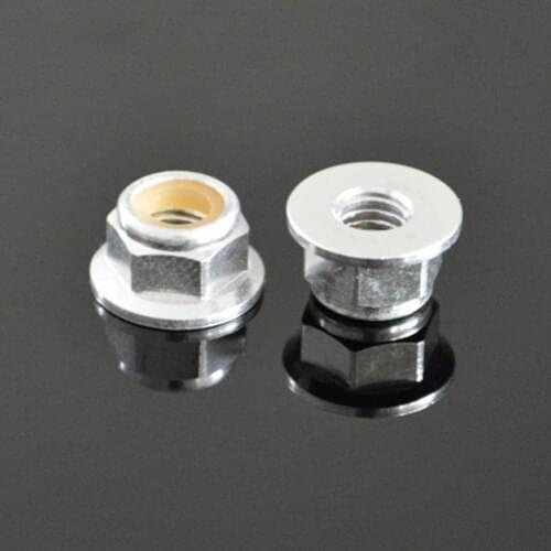 M2 M3 M4 M5 M6 6061 Aluminum alloy nut nylon self-locking flange nuts screw cap "Silver" color High Quality