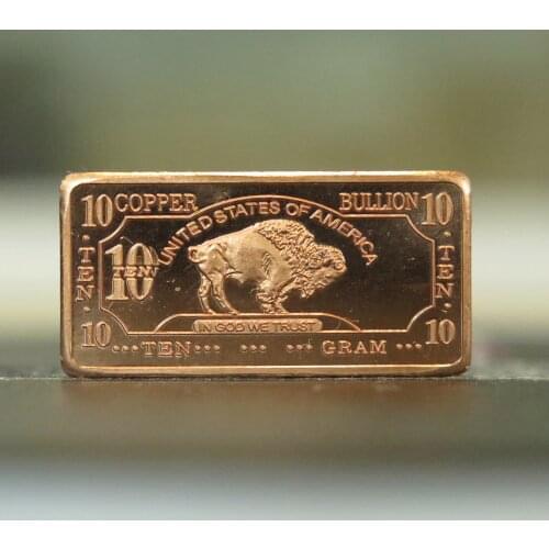10 gram copper buffalo bar