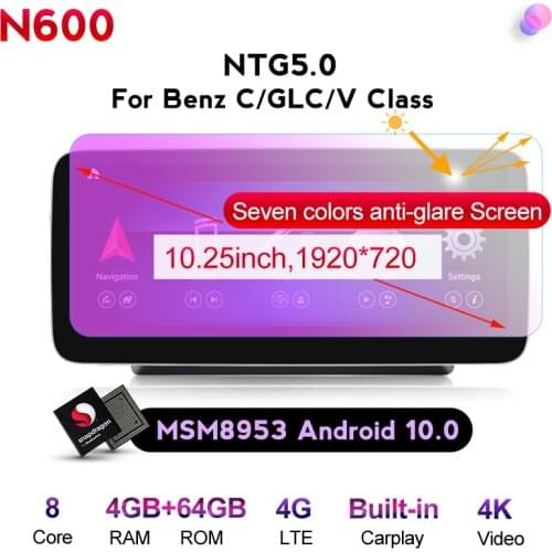 MEKEDE 4GB+64GB FOR Benz C-Class W205, GLC-Class X253 V-Class W446 Android 10.0 Car DVD player gps audio auto stereo ips Monitor