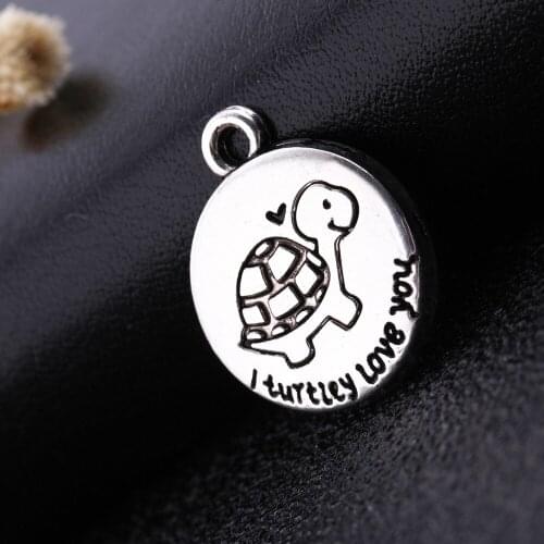 Round Shape Cute Turtle Animal Metal Charm