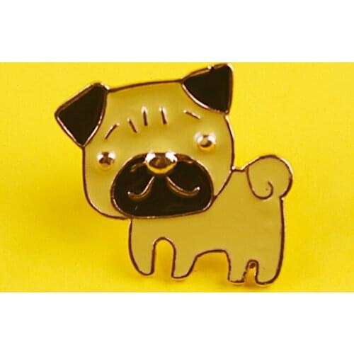 Cute Pug Badges for Backpack Lovely Dog Badge Enamel Pins Collar Clothes Lapel Pin Badges for Clothes Brooch Jewelry Gift Decor