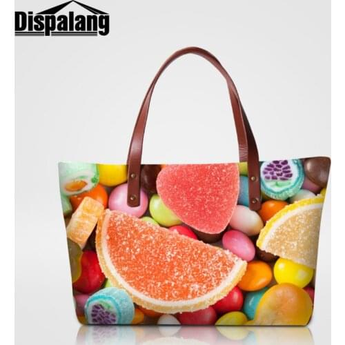 Dispalang Fashion Women Top-handle Bag Candy Printing Ladies Large Capacity Handbags Casual Tote Bag Big Shoulder Bags For Girls