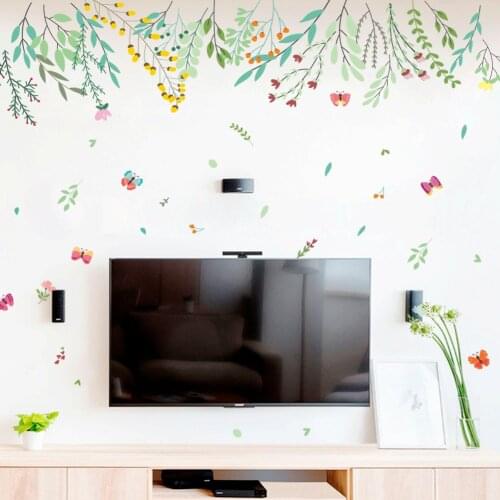 Dotted flower Branch Wall Stickers DIY Plant Wall Decals for Living Room Bedroom Decoration Home Decor Sticker art