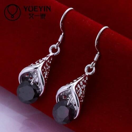 Wholesale silver plated Dangle earrings for women wedding jewelry Long Earrings engagement kolczyki anting-anting