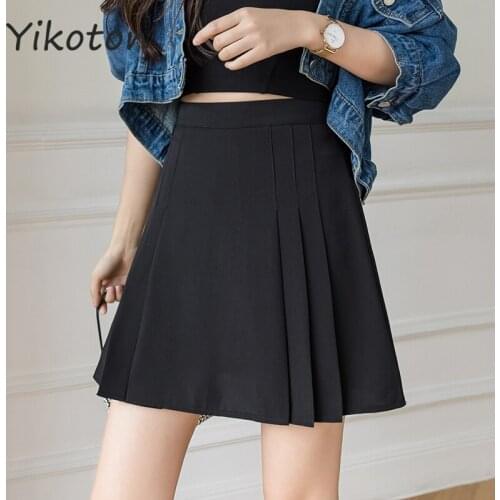 Sexy Women Pleated Skirt 2021 Summer High Waist Chic A Line Ladies Pink Mini Skirt Korean Zipper Preppy Style Girls Dance Skirt