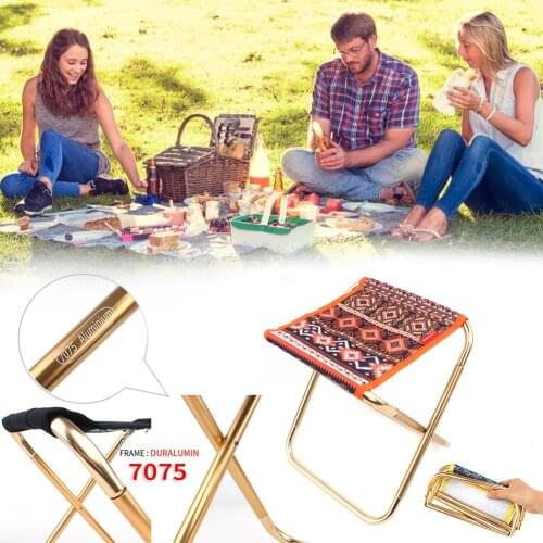 Portable Folding Small Stool Aluminum Alloy Train Mini Extended Chair Seat Alloy Ultralight Detachable Office Home Camping