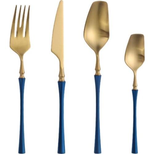 One-person Tableware Xiaoman Waist Titanium Western Tableware Stainless Steel Steak Knife and Fork Spoon 3-piece Set