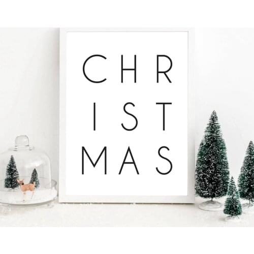 Christmas Wall Art Canvas Painting Picture Decoration Nordic Poster Christmas Sign Print Noel Winter Home Decor Holiday Gift