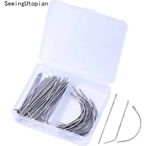 Sewing Needles Carpet Leather Curved Canvas Hand Repair Patching Tool Wig Making Pins Needles Set - Wig T Pins C Curved Needles