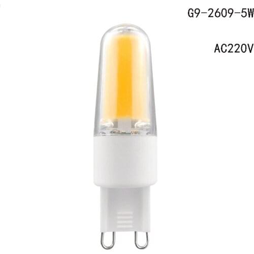 5PCS LED G9 Lamp Bulb AC 220v 5W COB Spotlight Chandelier Crystal Bulb LED Lighting 360 Degree Replace Halogen