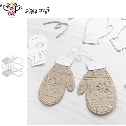 Piggy Craft metal cutting dies cut die mold New Christmas gloves Scrapbook paper craft knife mould blade punch stencils dies