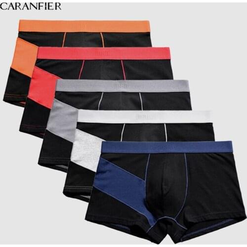 CARANFIER 6pcs Mens Stretch fashion stitching Boxer Shorts Mens Underwear Breathable Male Brand Breathable Boxers S-XXXL