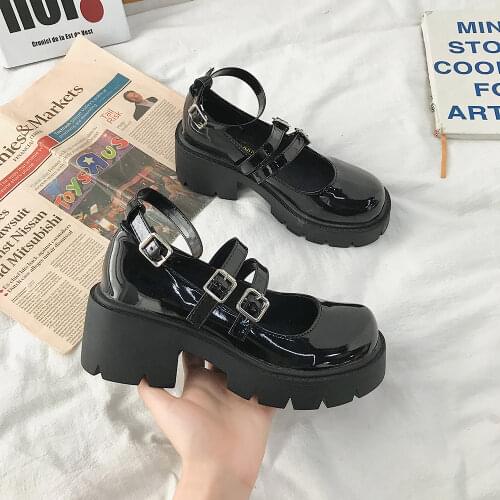 Women Shoes Japanese Style Lolita Shoes Women Vintage Soft High Heel Platform shoes College Student Mary Jane shoes Platform