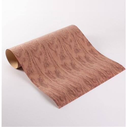 Reconstituted Natural Genuine Bubinga Teak Wood Veneer Kraft Paper Backing about 61cm x 2.5m C/C