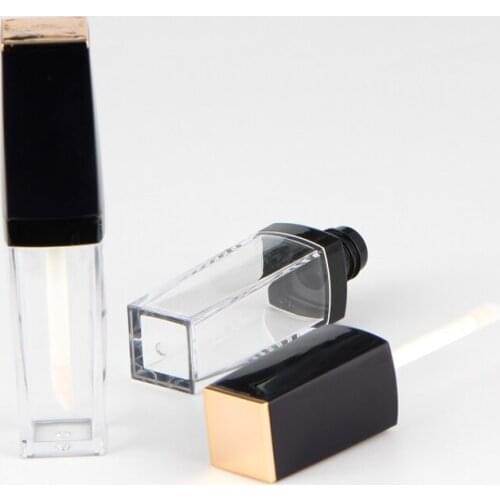 High Quality Empty Clear Lipgloss Bottle Square Makeup Liquid Lipstick Tubes Cosmetic Packaging Container Refillable Bottle