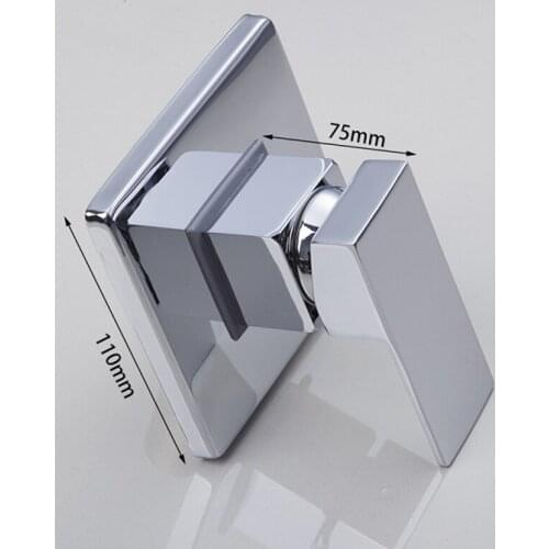 YANKSMART LED Chrome finish brass wall mounted square 8 inch + control valve shower faucet set