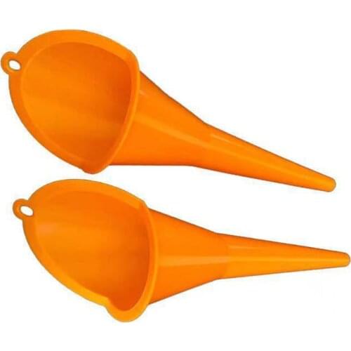 All-Purpose Extra Long Oil Liquid Funnel, Anti-splash for Engine Oil, Transmission Fluid, Power Steering Fluid, Orange